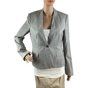 BOSS Hugo Boss Virgin Wool One Button Blazer Light Gray Size 6